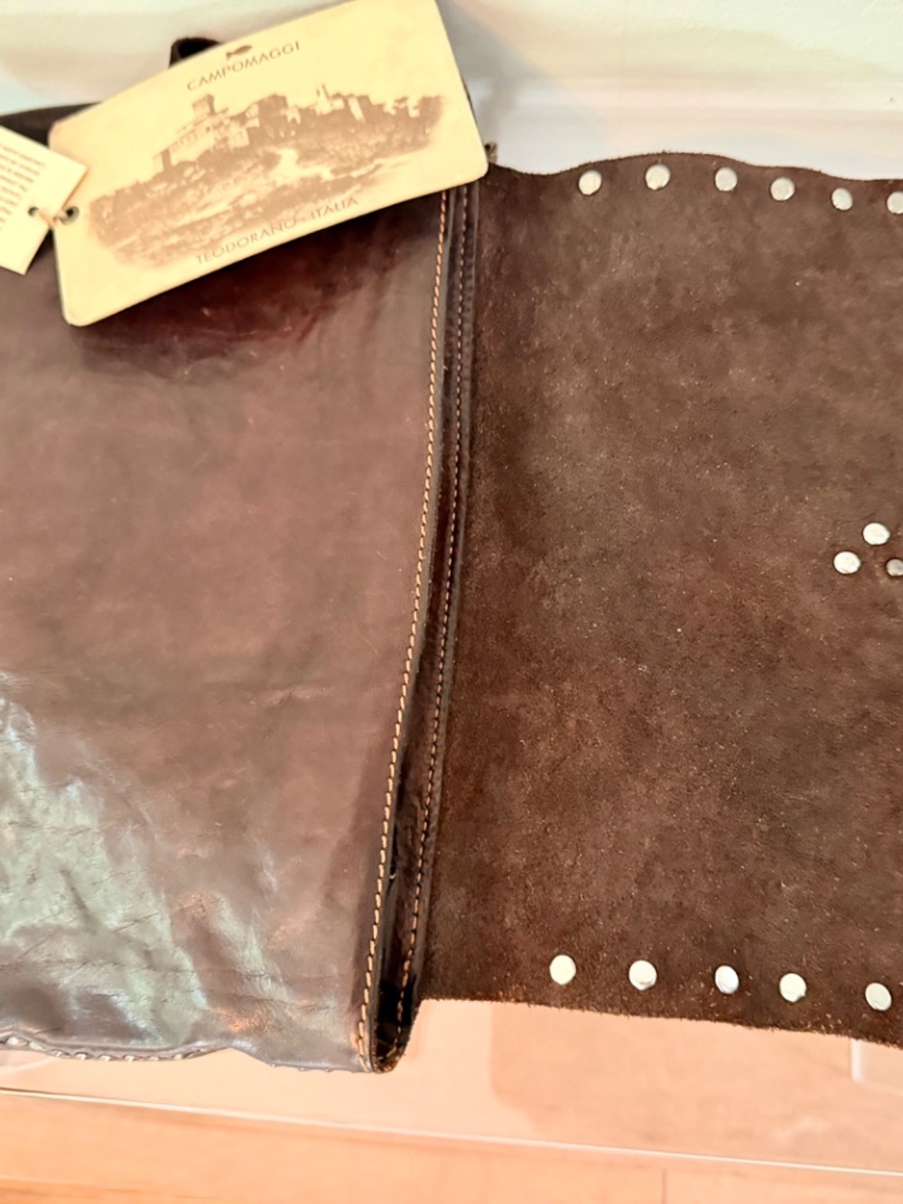 CAMPOMAGGI Italian Studded Leather Purse &Pouch - Picture 12 of 12